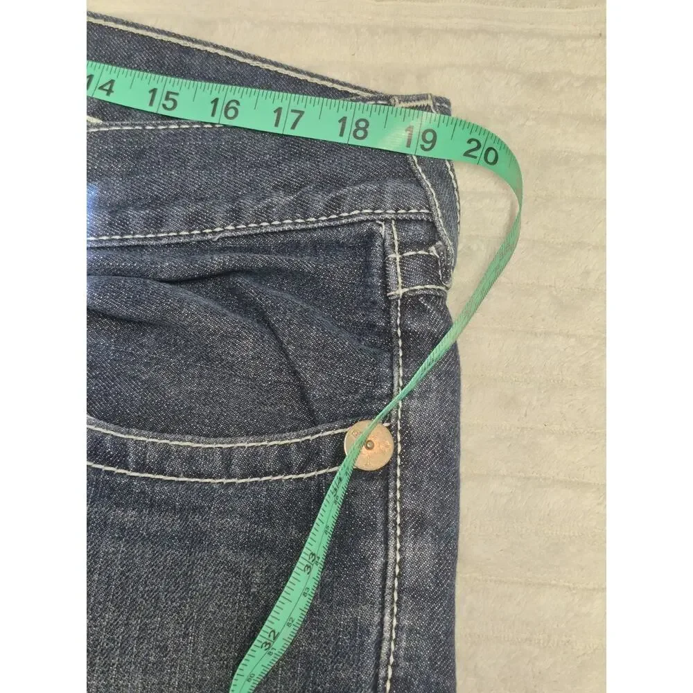 True Religion Dark Wash Billy Seat 34 Horseshoe Flap Pockets Stylish Fit 38x29